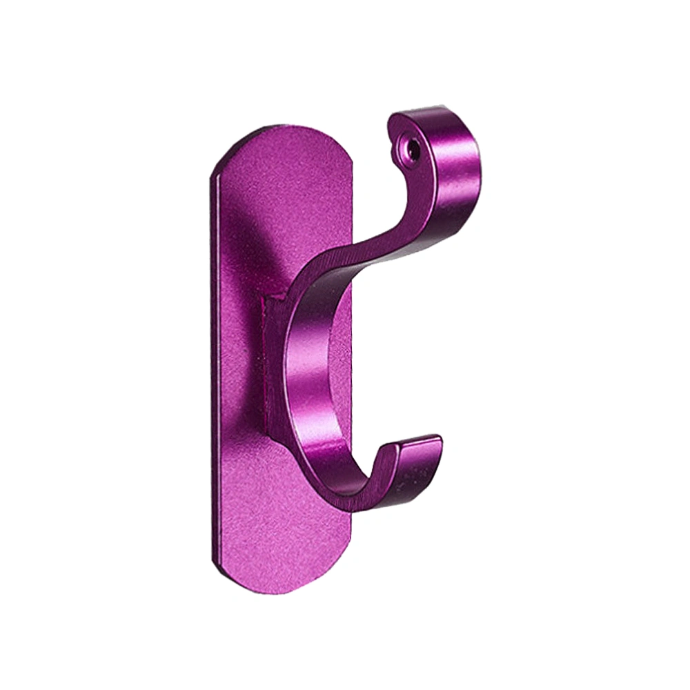 1pc Clothes Hanging Rack Wall Hook Punch Free Space Aluminum Colorful for Home (Purple)