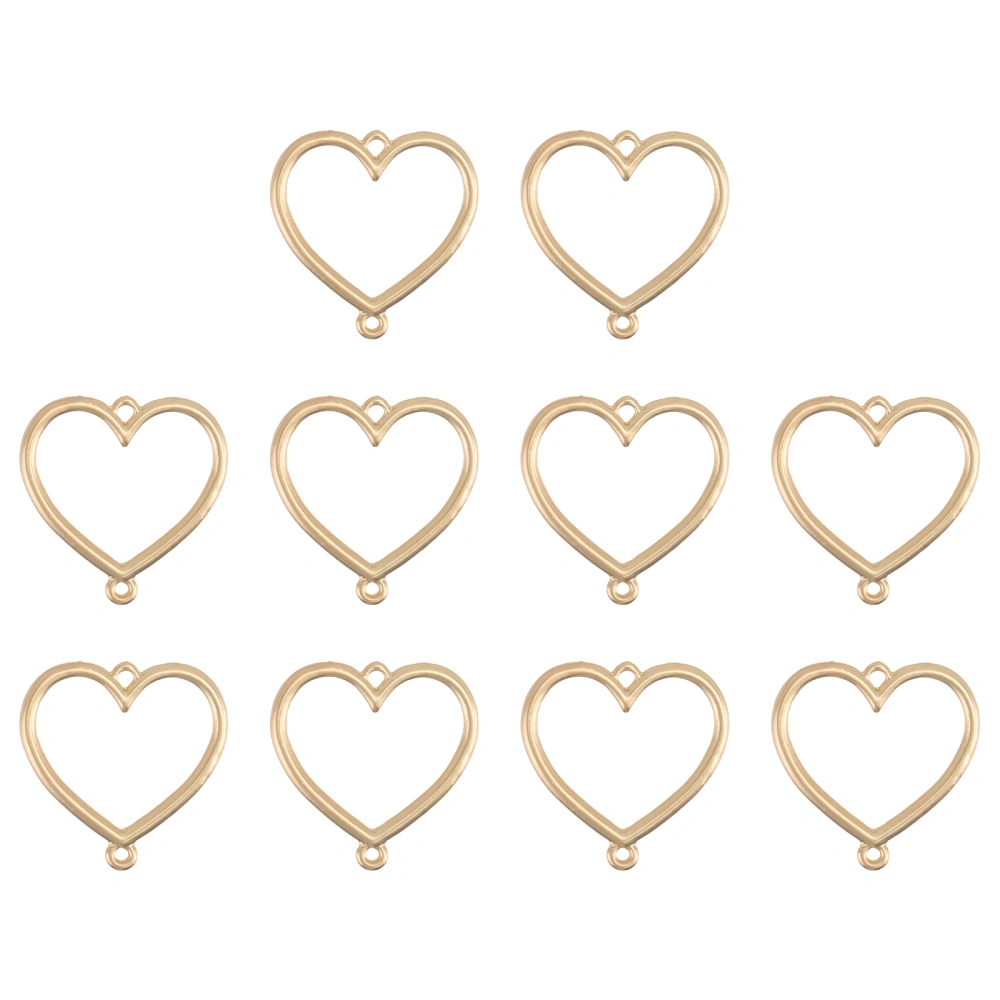 10PCS Alloy DIY Jewelry Accessories Delicate Love-heart DIY Material (Golden)