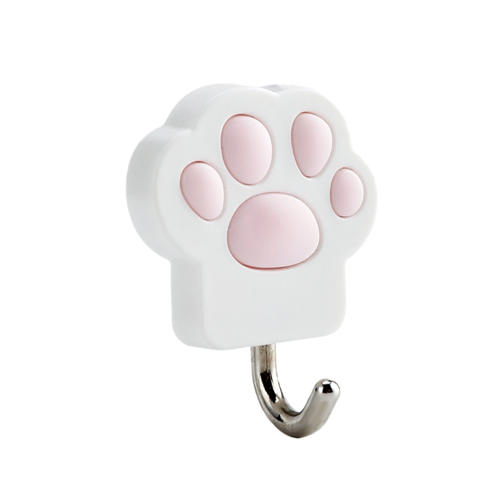 Cat Paw Shape Hanger Creative Punch Free Hook Kitchen Hook Towel Hook (White)