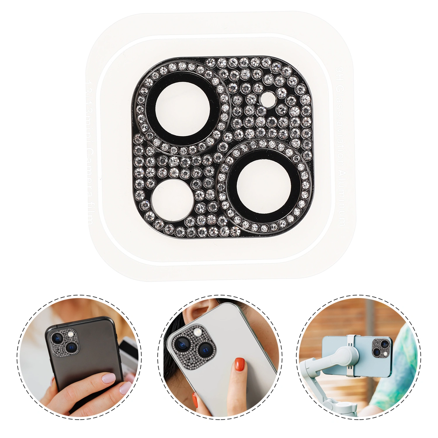 Shiny Rhinestone Phone Lens Cover Lens Decor Camera Protector Compatible for iPhone 13/13mini