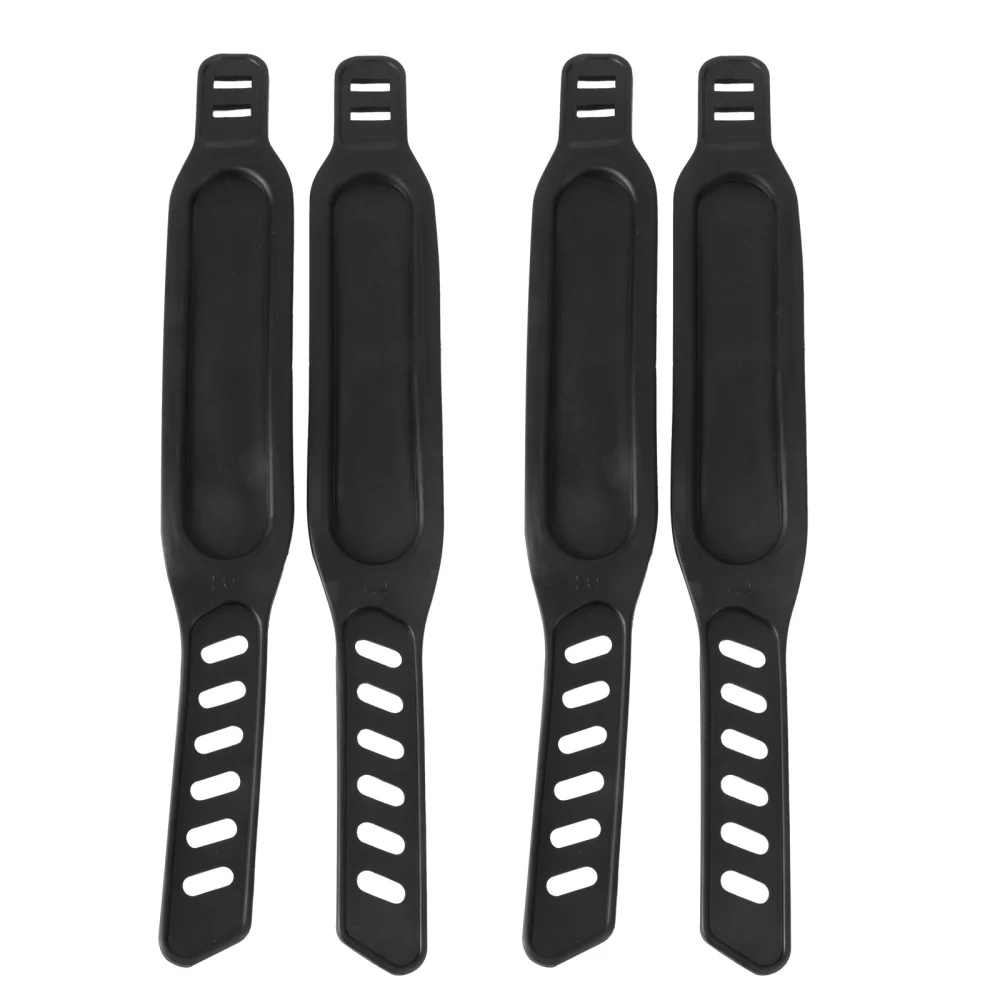 4 Pcs Foot Pedal Binding Band Foot Strap Lightweight Bike Pedal Plastic Straps for Gym Bike (Black)