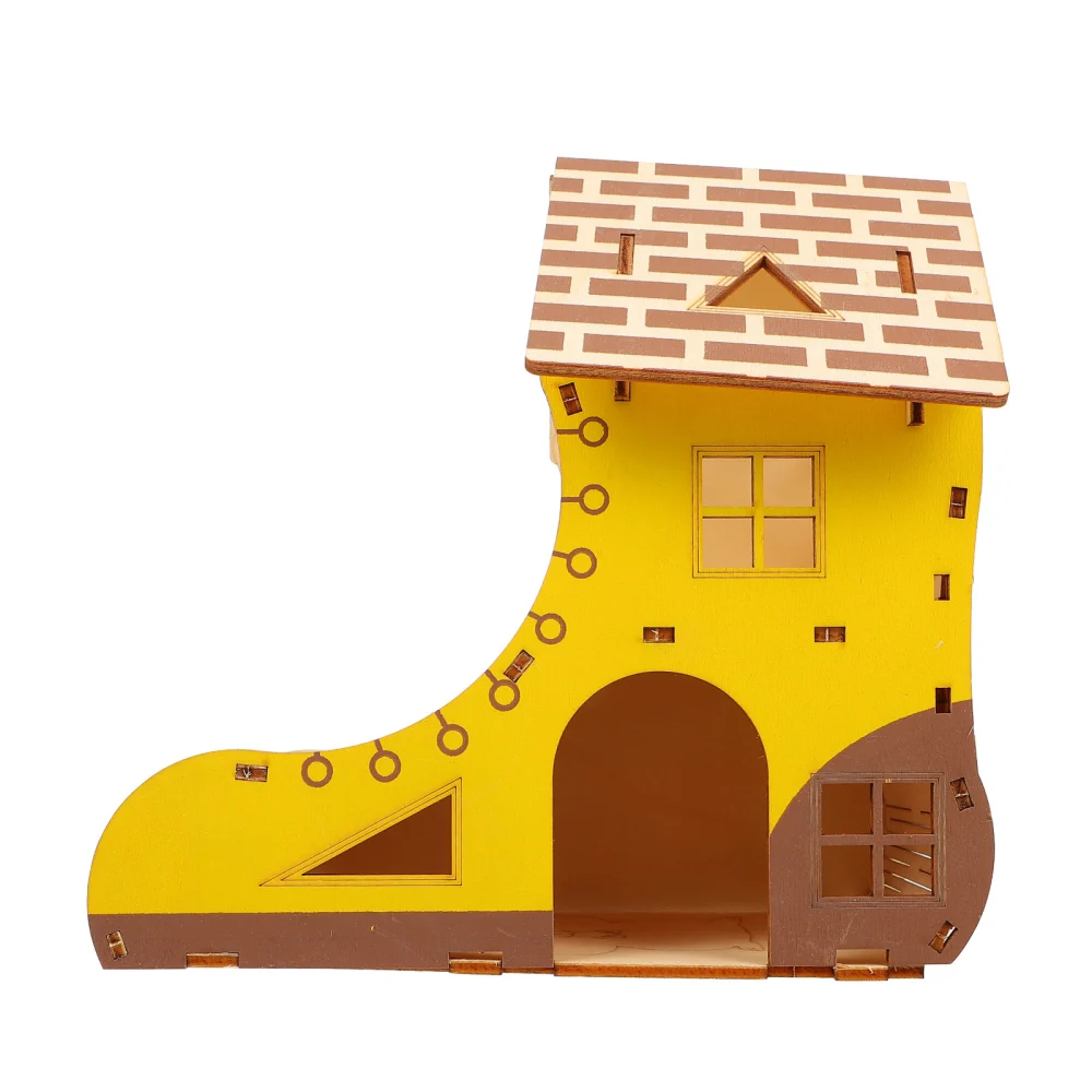 1pc Hamster Climbing Frame Pet Hamster Toy Small Pet Hut Wooden Hamster Cabin