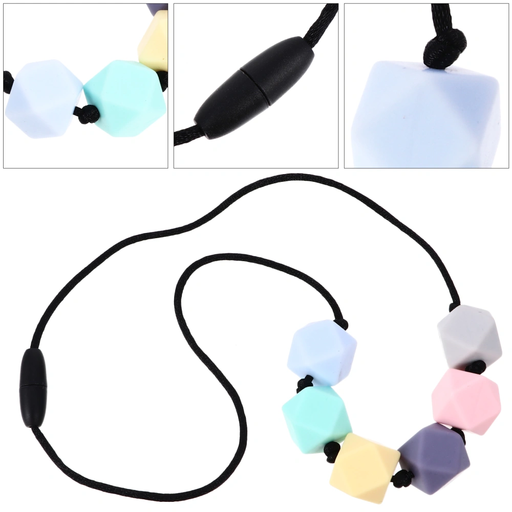 Baby Teething Necklace Safety Silicone Beads Nursing Necklace Chewable Teether