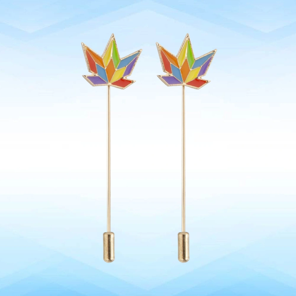 2pcs Colorful Rainbow Gay LGBT Breastpin Drops Oil Jewelry Corsage Delicate Maple Leaf Brooch