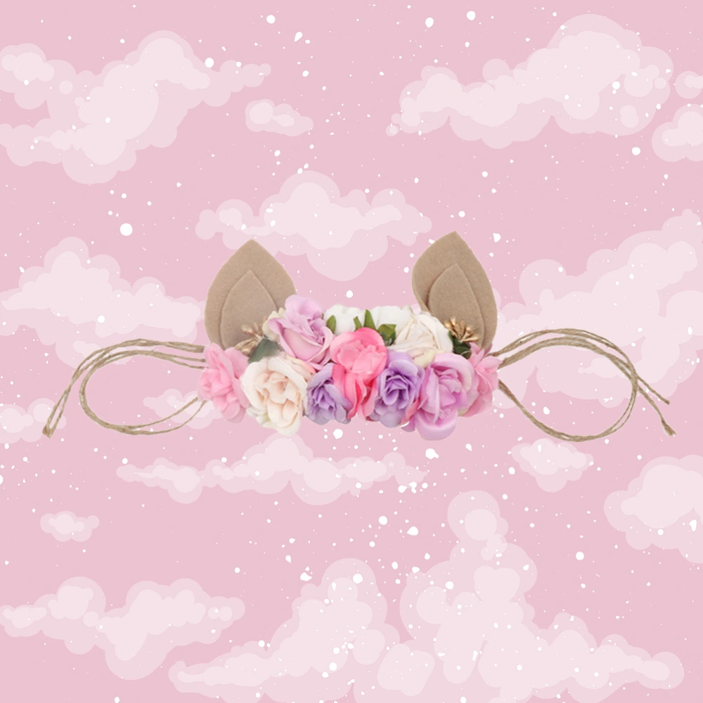 Easter Rabbit Ear Headband Beautiful Creative Flower Decor Headband for Kid Girl