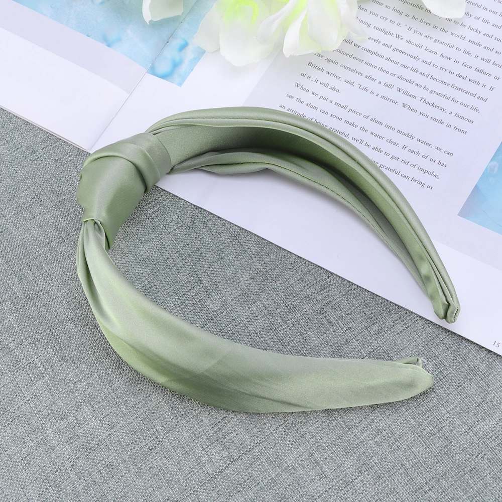 Vintage Cloth Art Hair Adorable Broadside Cross Knot Hair Band Hair Accessories for Women Girls (Grass Green)