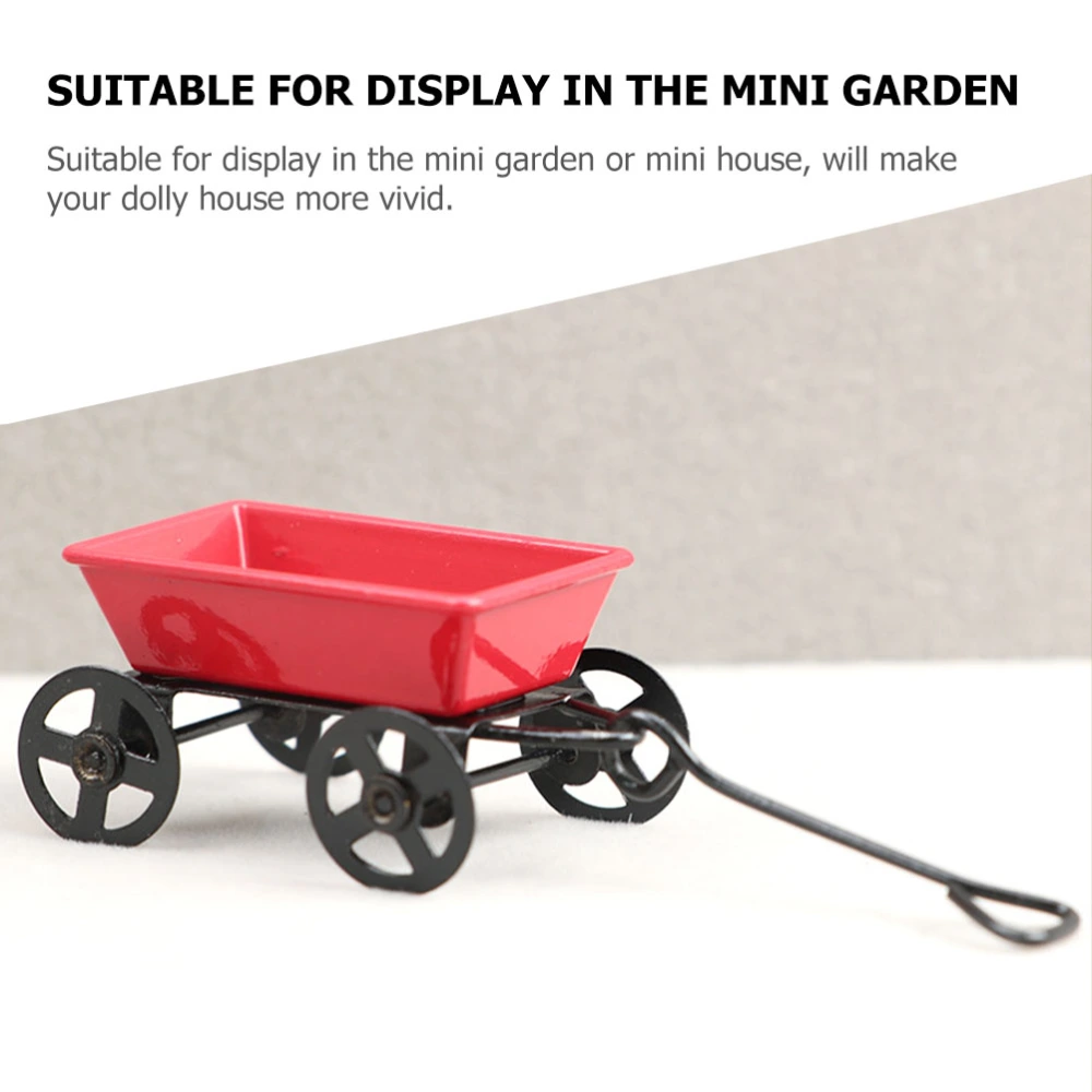 Miniature Cart Decor Miniature Garden Cart Mini Furniture Miniature Trailer Model Dolly House Decor