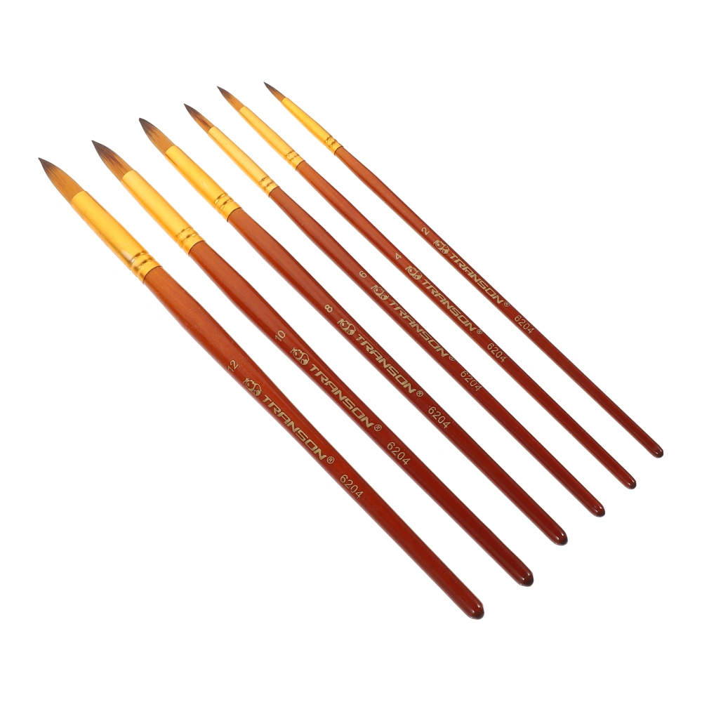 6Pcs Water Color Brush Art Painting Brush Pigment Painting Brush Oil Painting Brushes Paintbrushes