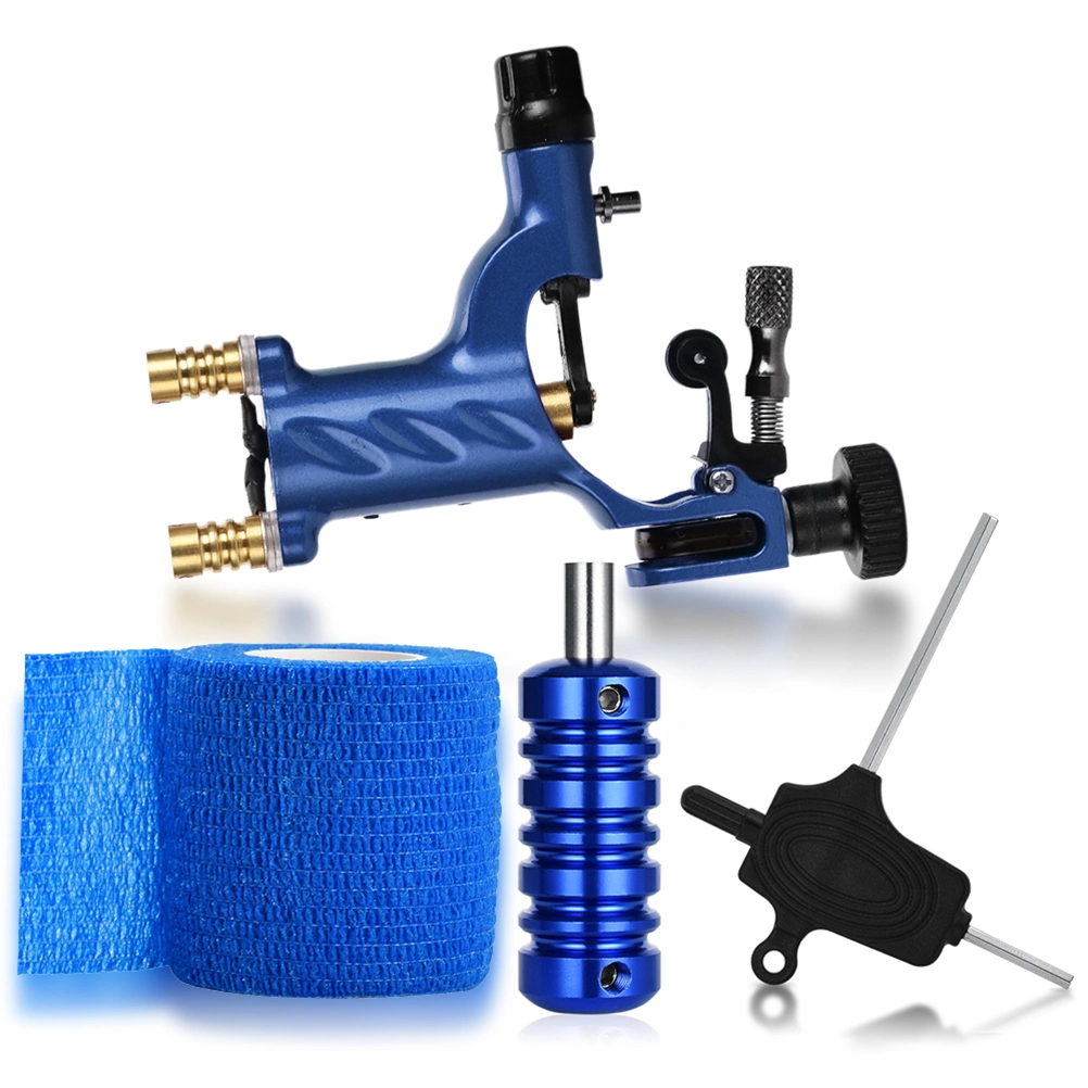 Machine Kit Rubber Bands 3RL Needles 3RT Needle Cover Handle Hexagon Wrench Bandage Transparent Cord and Machine (Blue)