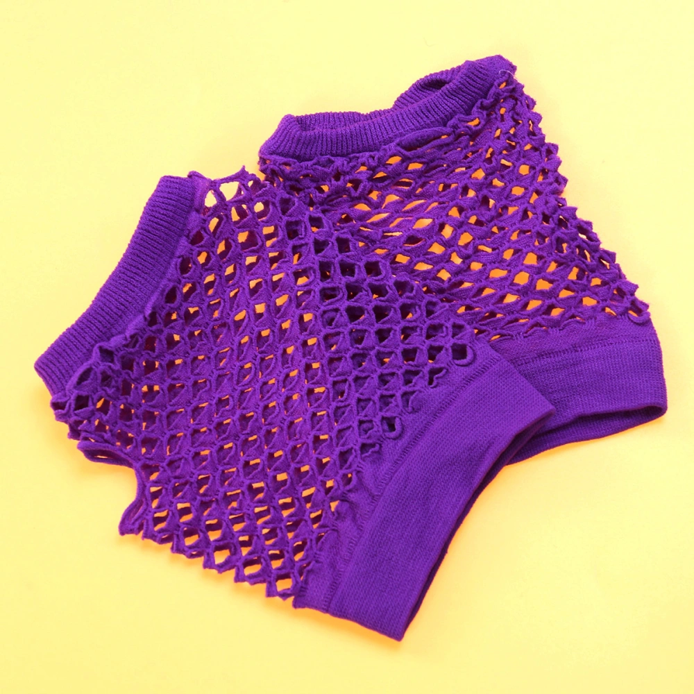 1 Pair Women Sexy Fish Net Gloves Bar KTV Nightclub Stage Performance Props (Purple)