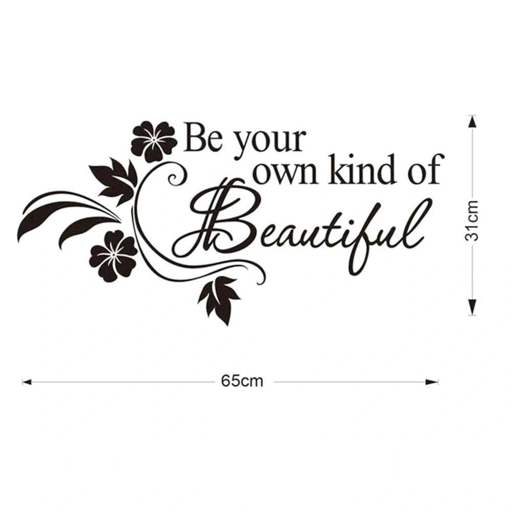 Be Your Own Kind of Beautiful Wall Decal Removable DIY Inspirational Quotes Wall Vinyl Stickers Waterproof Wall Art Decor for Bedroom Living Room Home - 43x37cm