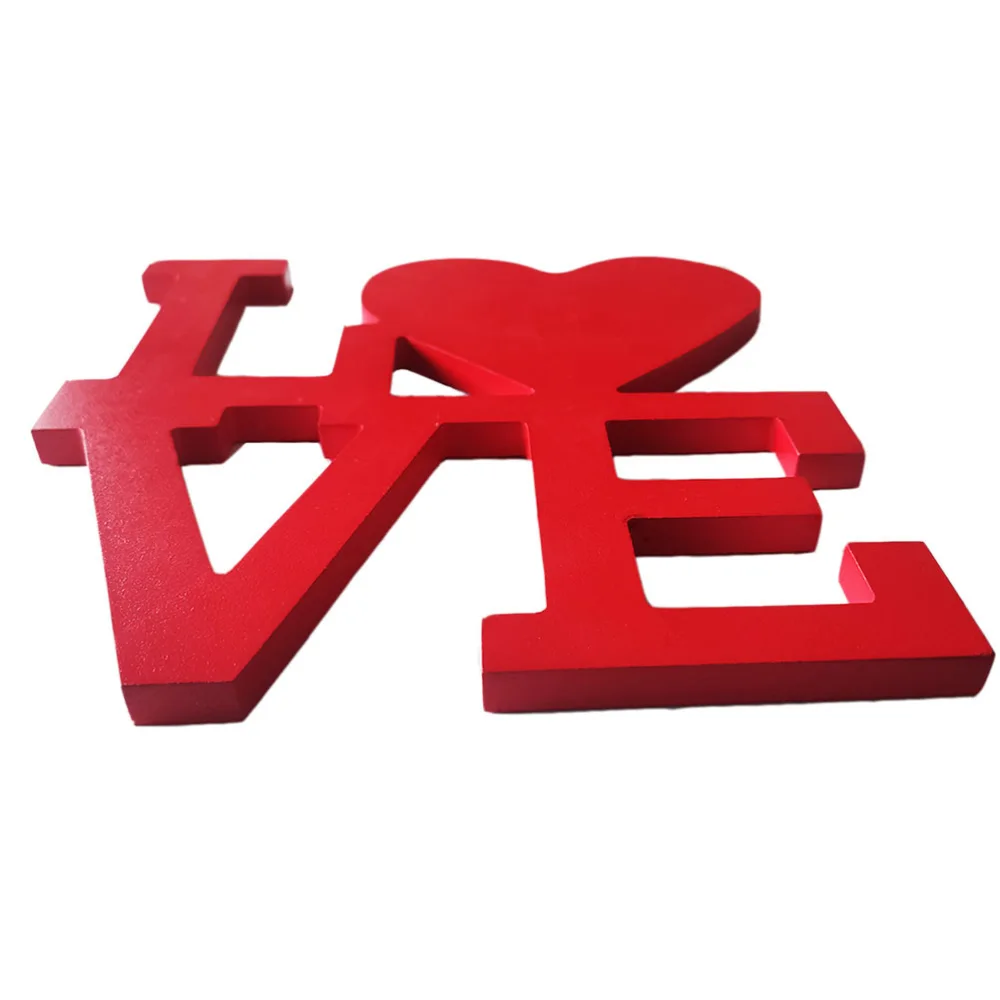 1Pc Practical Word Ornament Word Adornment Valentine's Day Letter Decor (Red)