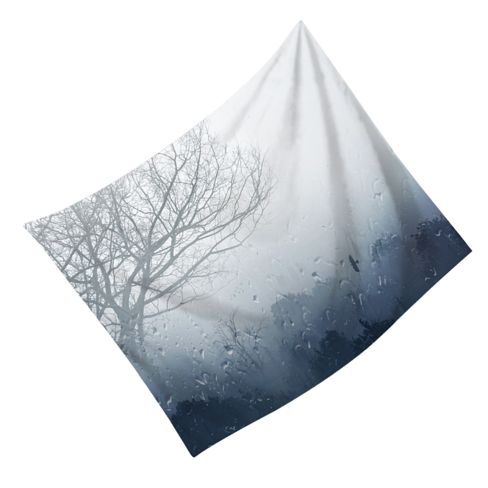 1Pc 90x70CM Fog Forest Tapestry Cloth Delicate Lifelike Forest Landscape Backdrop Outdoor Beach Towel