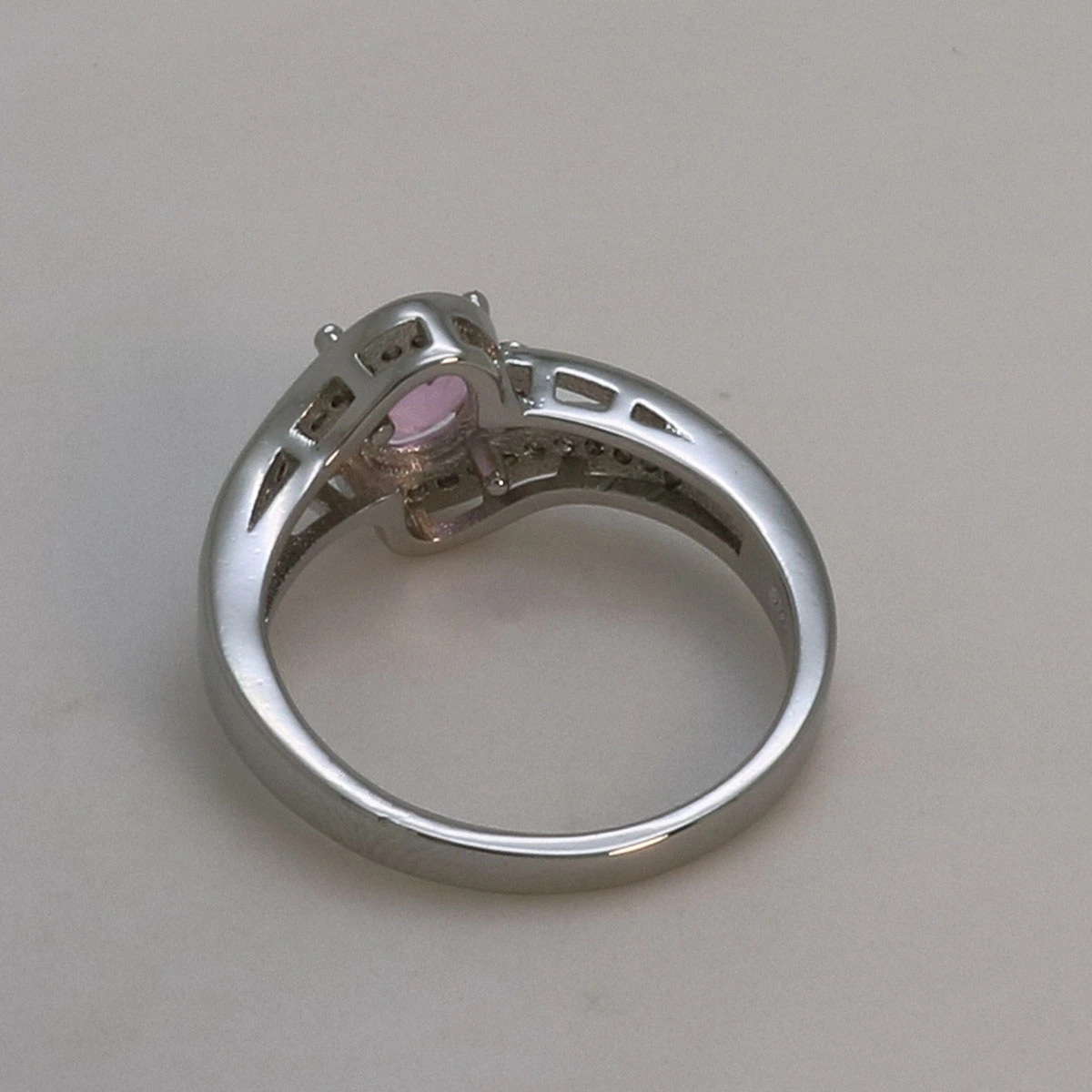 Women Fashion Jewelry Zircon Stone Wedding Engagement Ring Romantic Classic Crystal Bijoux Finger Ring For Women USA Size 8 (Pink)