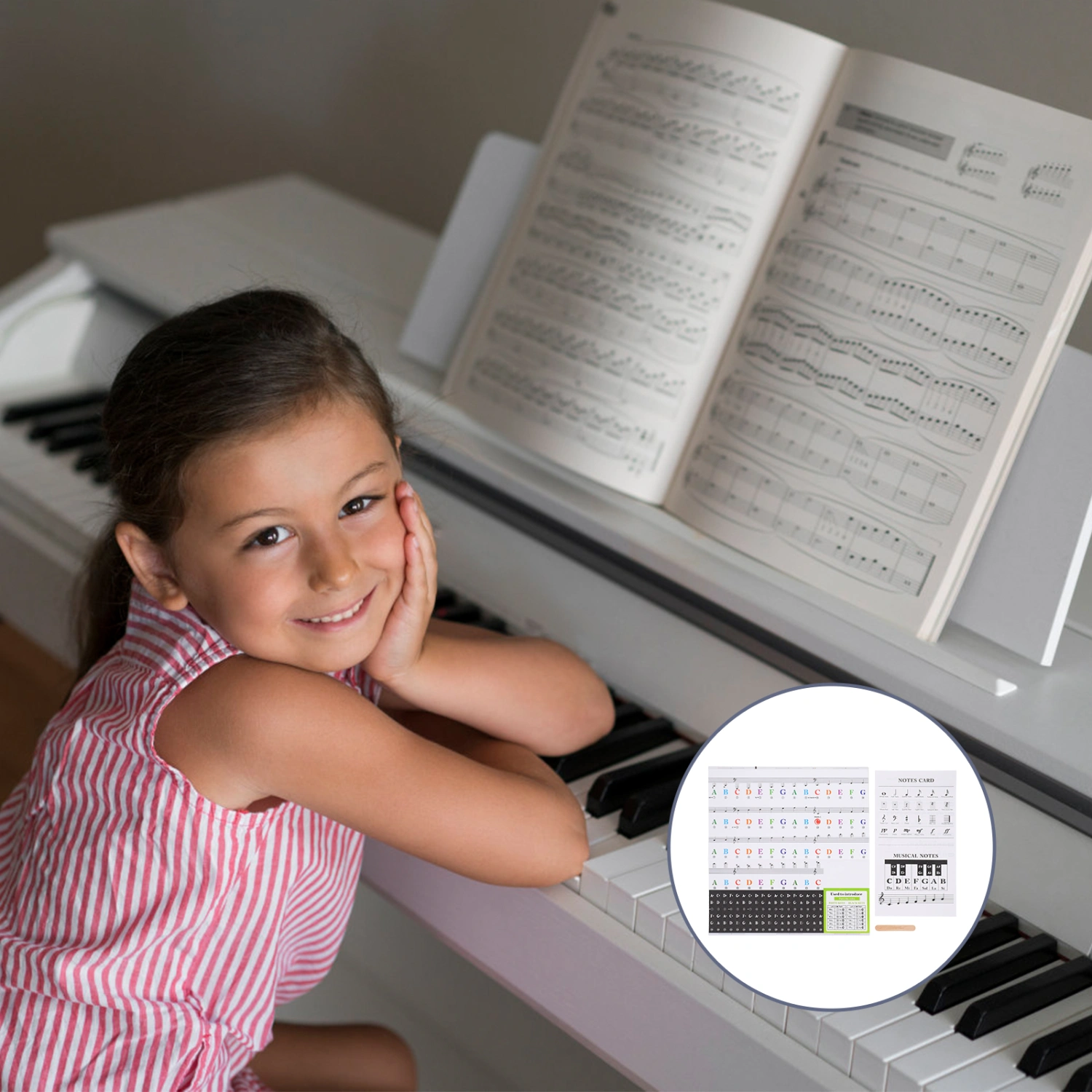 1Set Adhesive Piano Decals Electronic Organs Keyboard Stickers Piano Supply