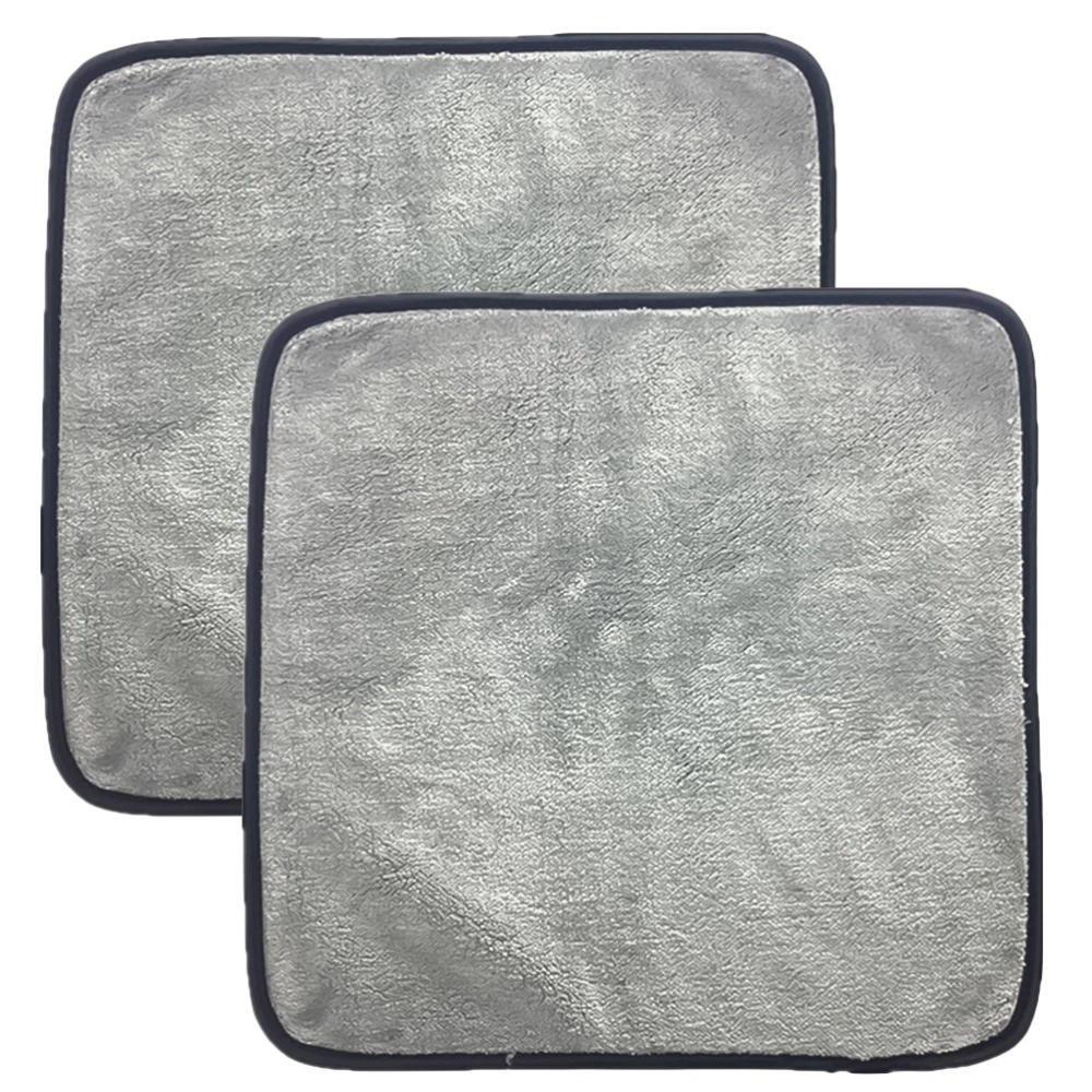 2PCS Microfiber Car Cleaning Towel Auto Car Cleaning Cloth Thickening Car Wash Towel Water Absorption Cleaning Towels for Car  (Dark Grey)