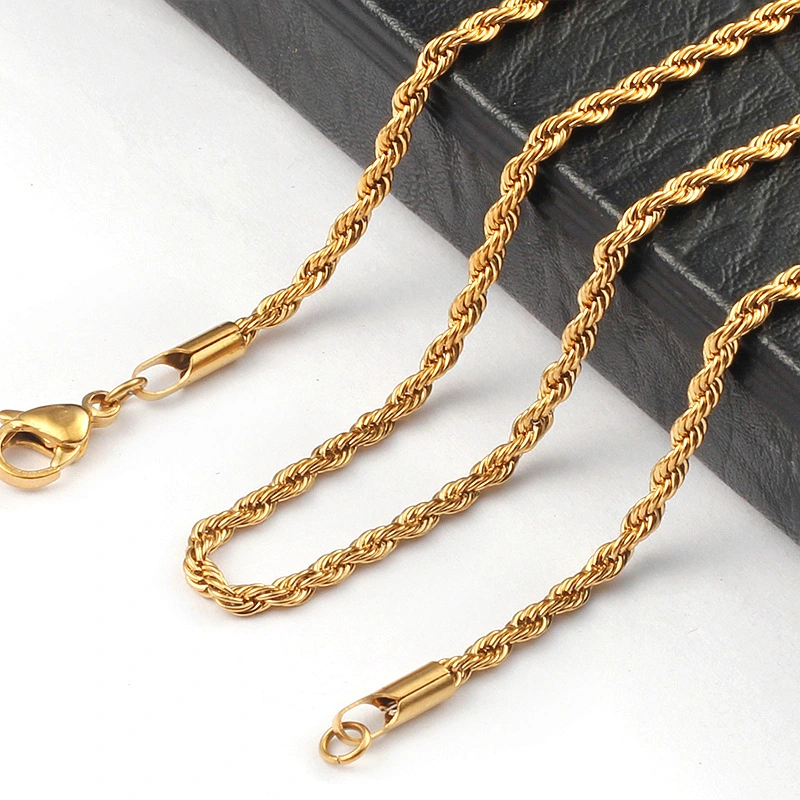 Twist Chain High Quality Titanium Steel With  18k