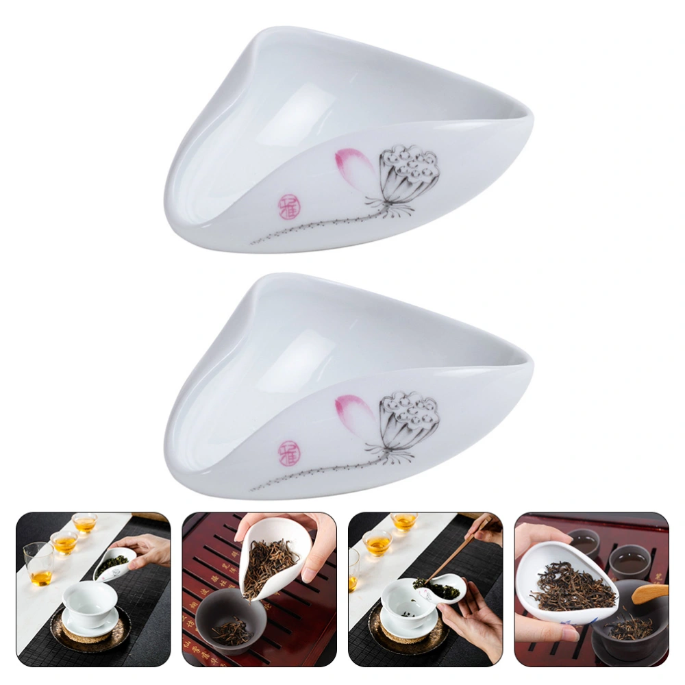 2Pcs Ceramic Teaspoon Tea Spoon Elegant Teaspoon Tea Dispenser Tealeaf Holder