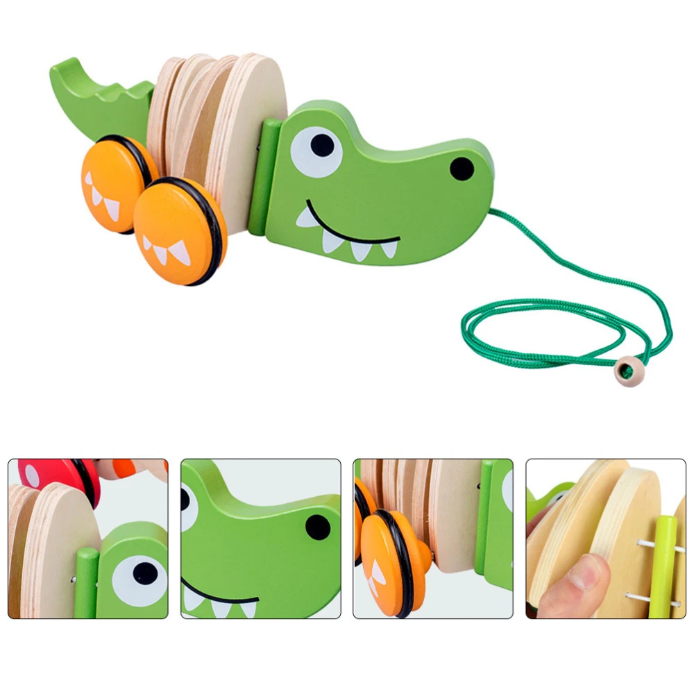 Pull Along Crocodile Toy Crocodile Shape Pulling Toy Kid Dragging Wheel Toy