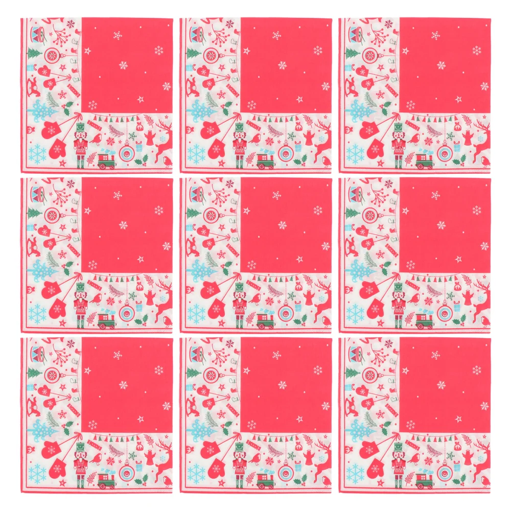 80Pcs Exquisite Outdoor Party Tissues Beautiful Napkins Party Napkins (Red)