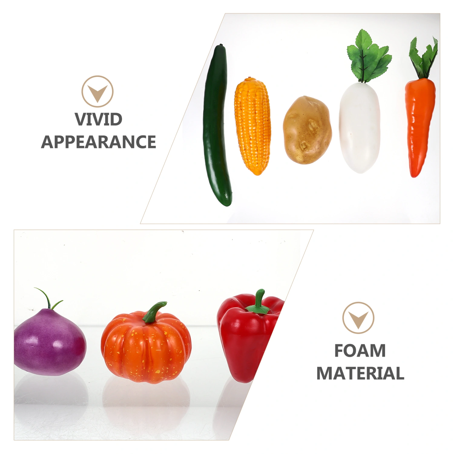 8pcs Fake Vegetables Artificial Vegetable Foam Vegetable Play Vegetables for Pretend Play  Kitchen
