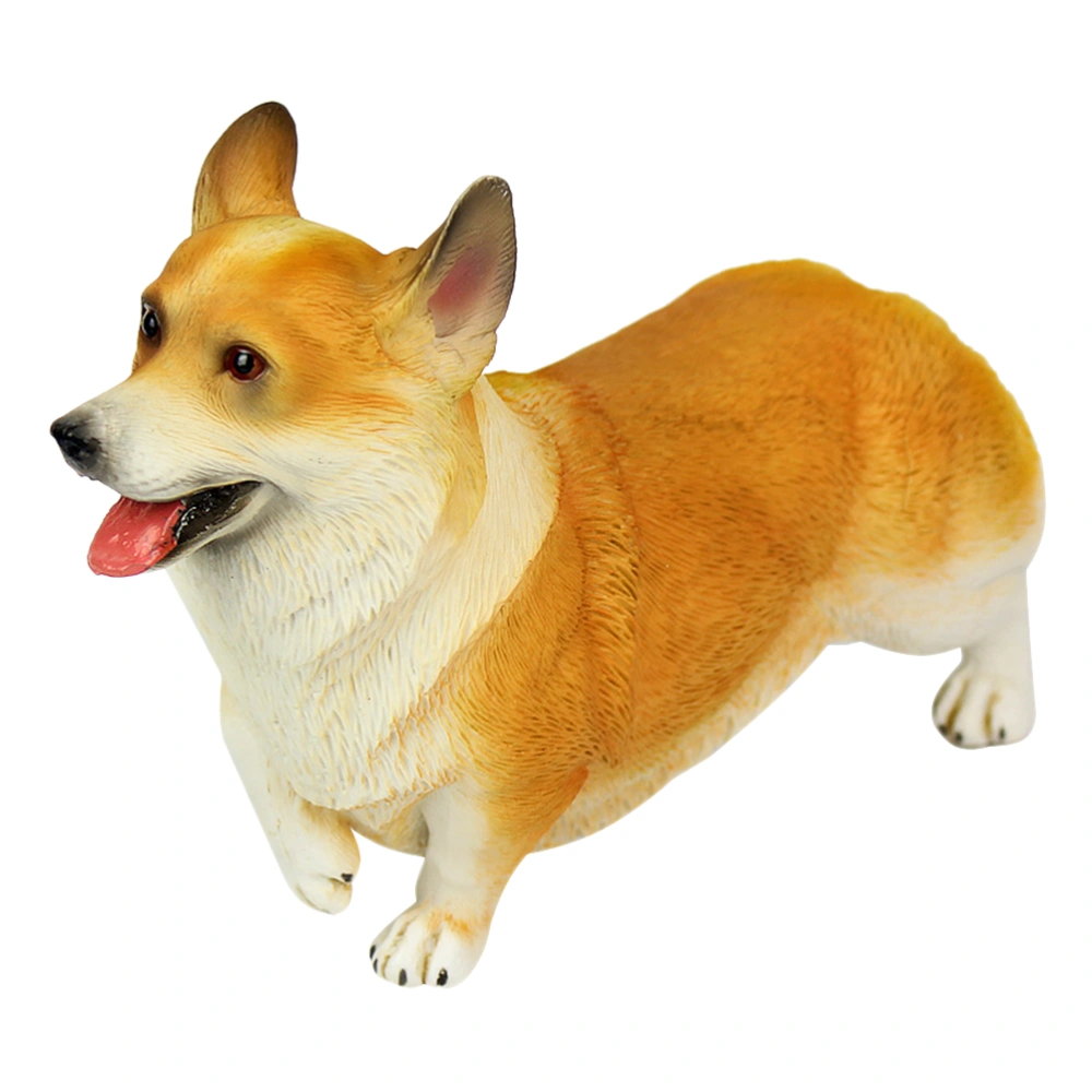 Simulation Corgi Dog Figurine Model Kids Toy Creative Desktop Ornaments Collection Decoration Craft Gift