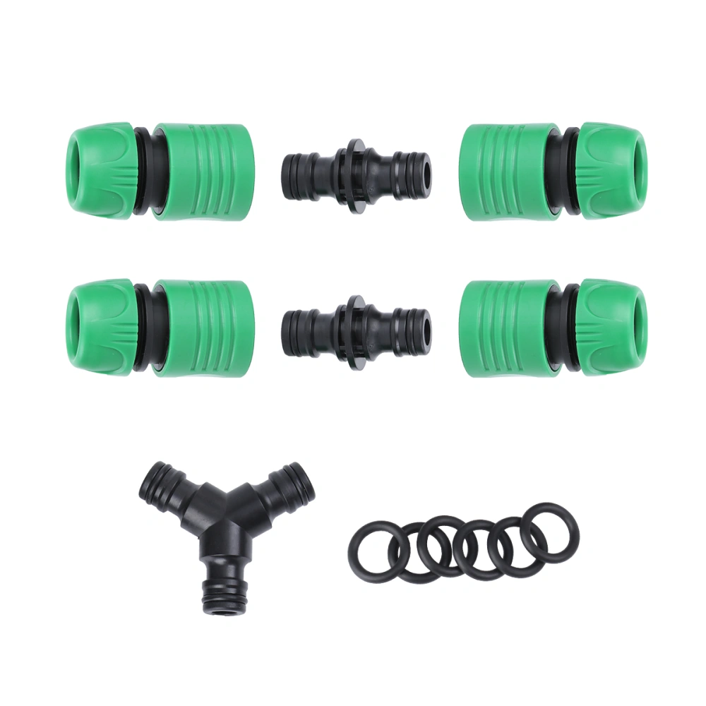 1 Set of Garden Watering Hose Quick Connector Extendable Hose Tube Coupling Joint Set (Black and Green)