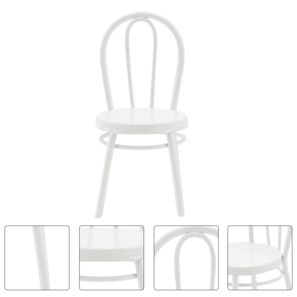 2Pcs Iron Artificial Chairs Imitation Chair Models Decorative Emulation Chairs