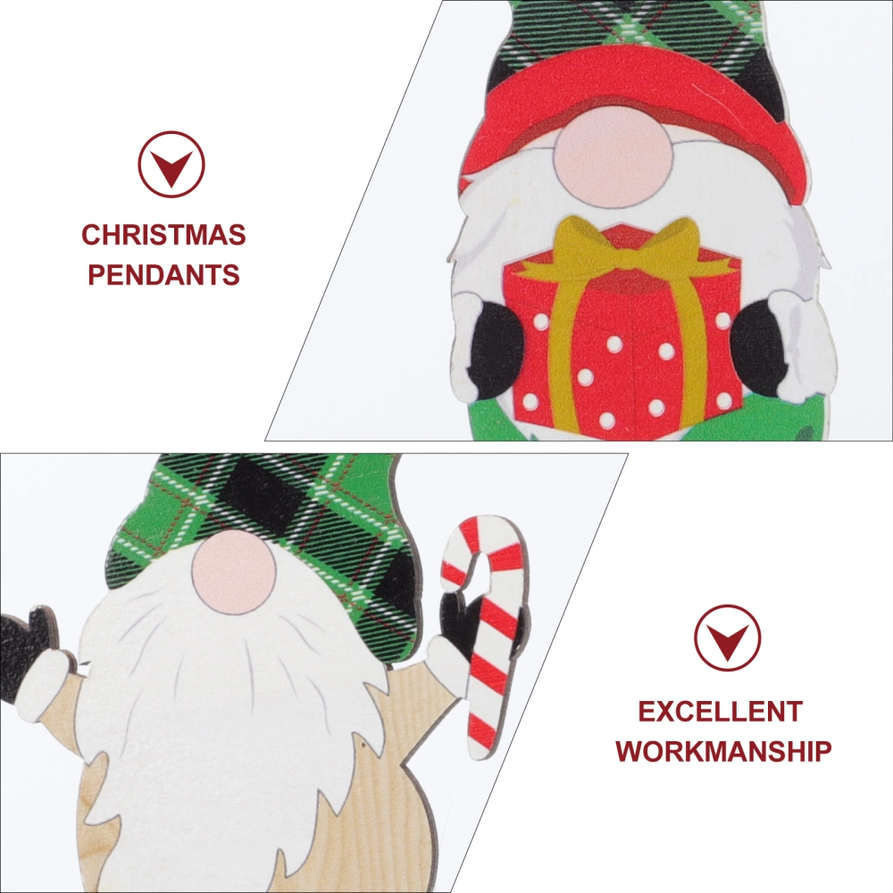 8Pcs Christmas Hanging Ornaments Xmas Tree Pendants Faceless Santa Claus Decors