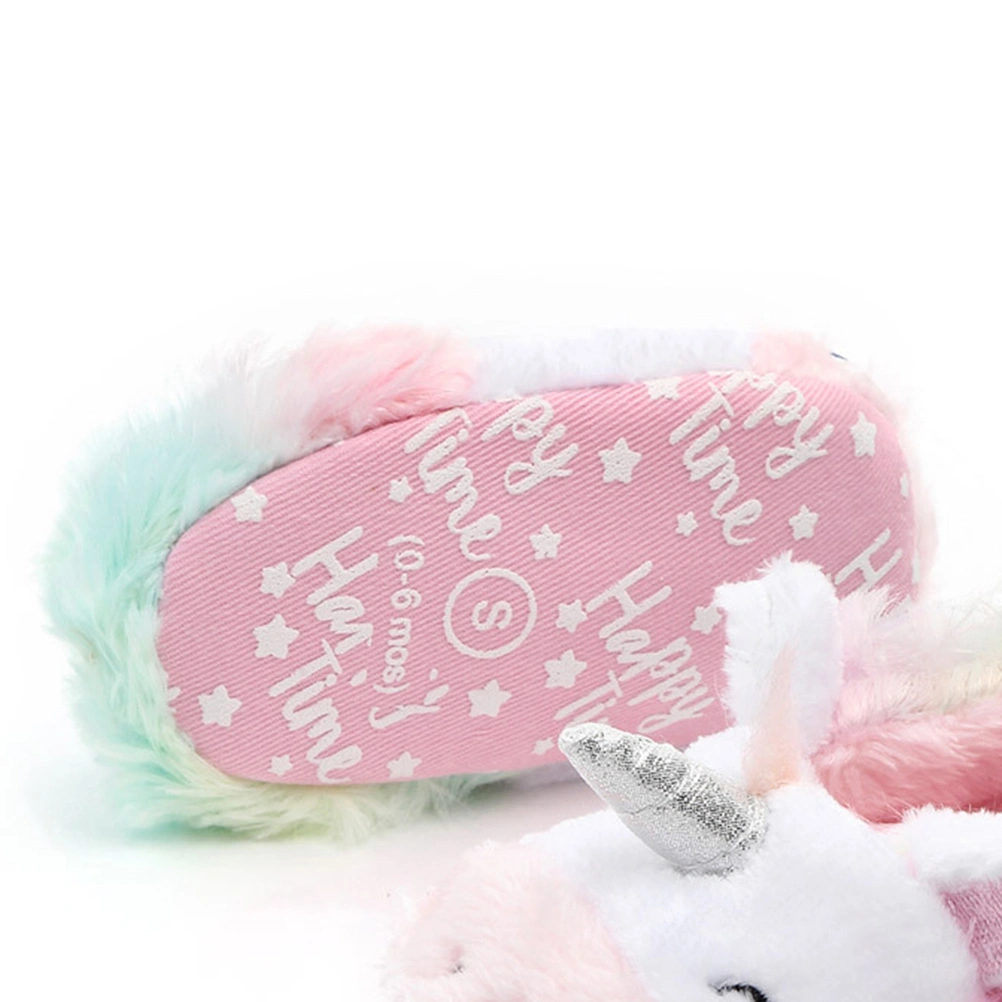 Baby Indoor Warm Cotton Shoes Autumn Winter Toddler Shoes for Babies Aged from 0 to 1 Years Old (Colorful Unicorn 10cm)