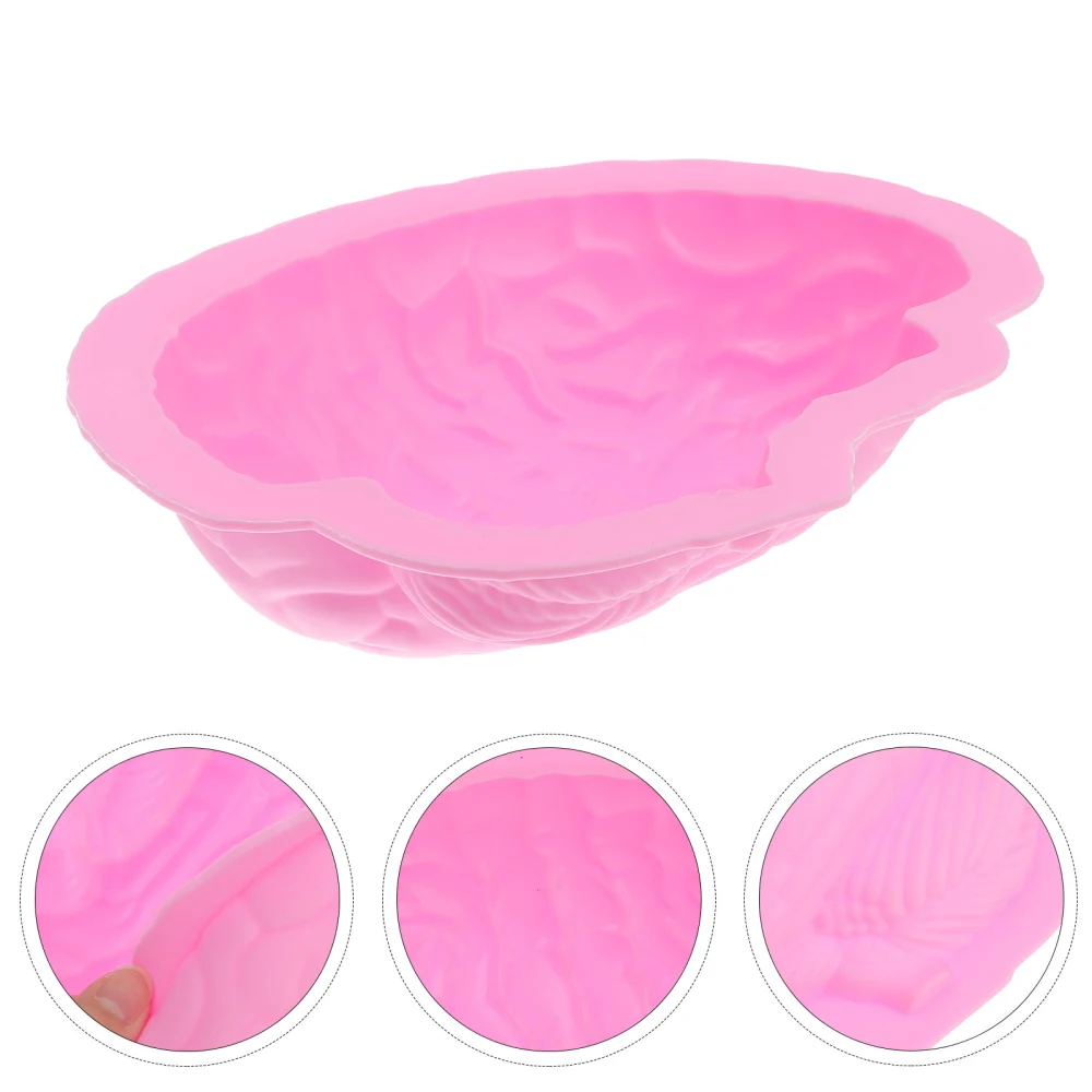 1 Pc Brain Shaped Halloween Cake Mould Baking Tools (Pink)