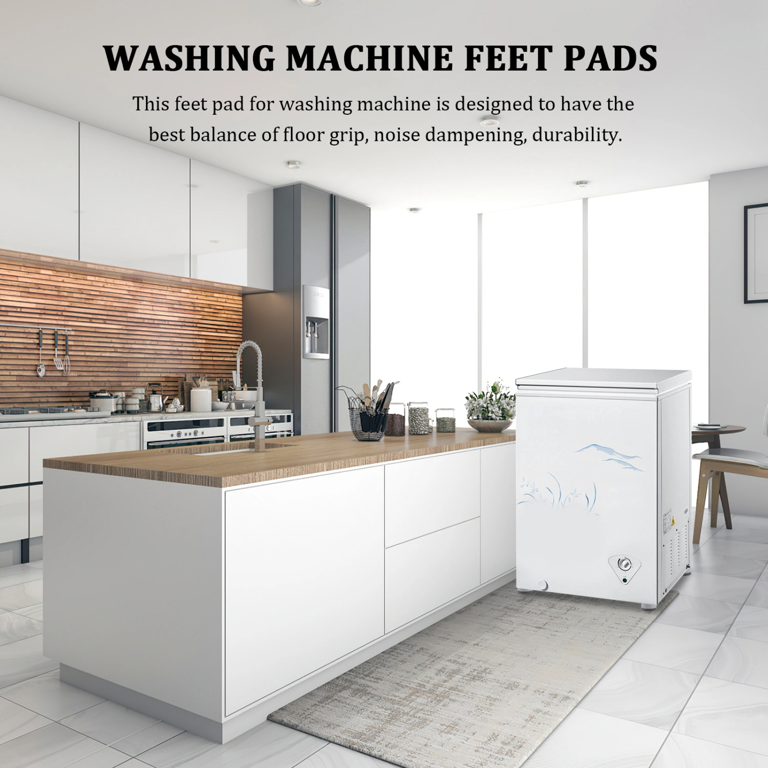 4PCS Washing Machine Mat Cushion Non-slip Anti-noise Dryer Pads Floor Protector