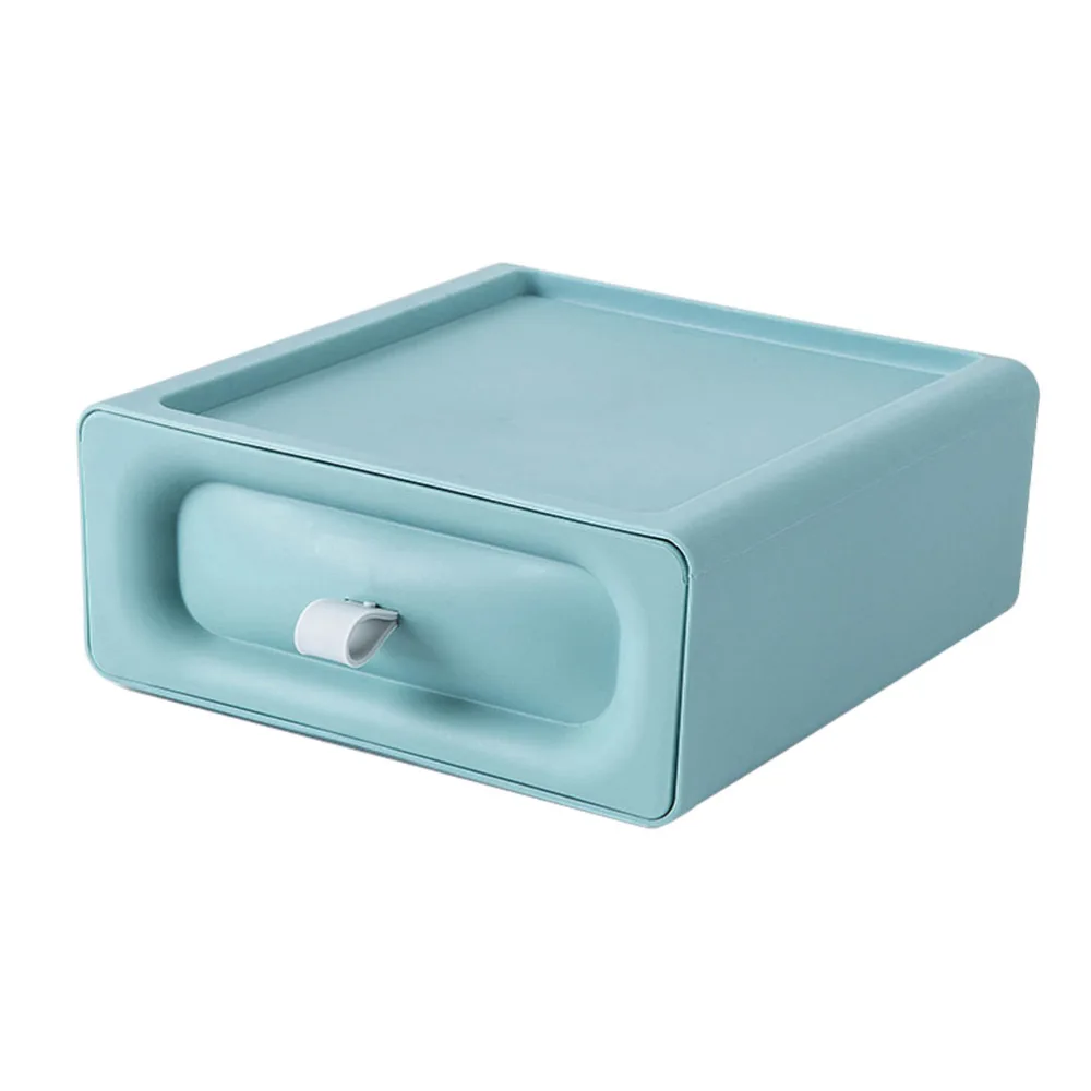 1PC Office Desk Organizing Box Tabletop Storage Box Stackable Box (Mint Green)