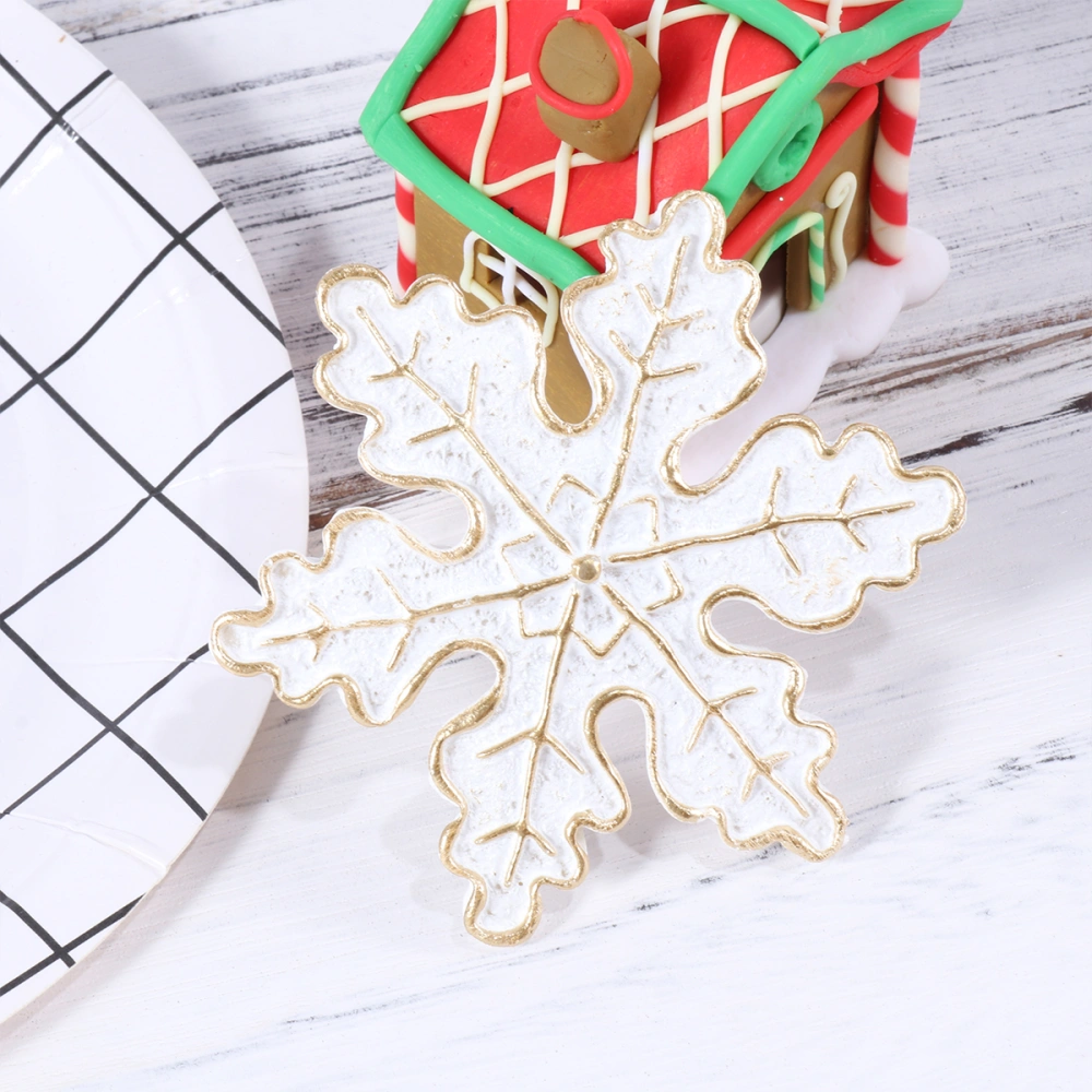 Creative Retro Christmas Fridge Magnets Stereoscopic Snowflake Magnetic Buckle Refrigerator Stickers Home Decoration - Size L