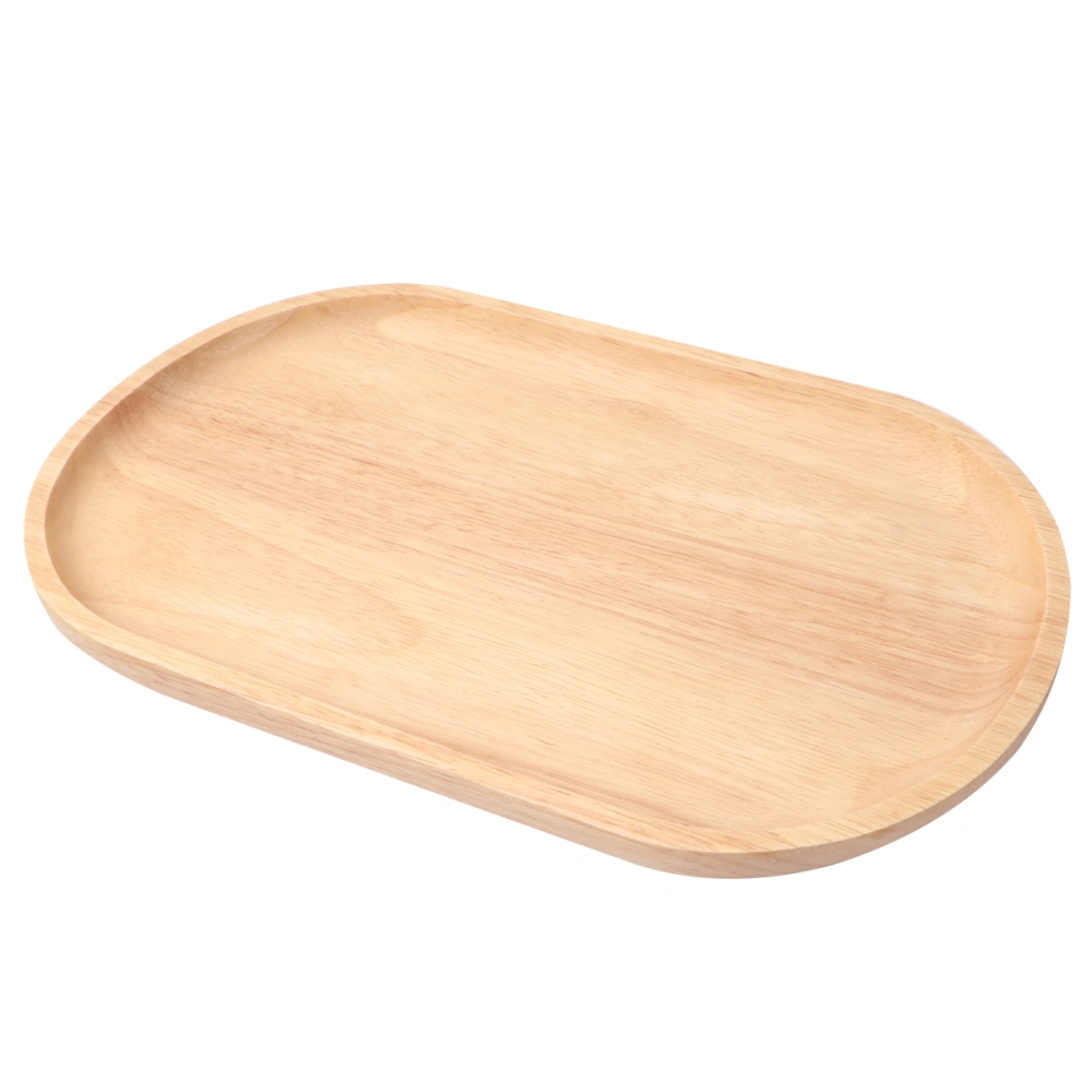 Natural Food Serving Plate Japanese Style Dessert Tray Wood Dish Tableware for Home Decor Kitchen - Size L