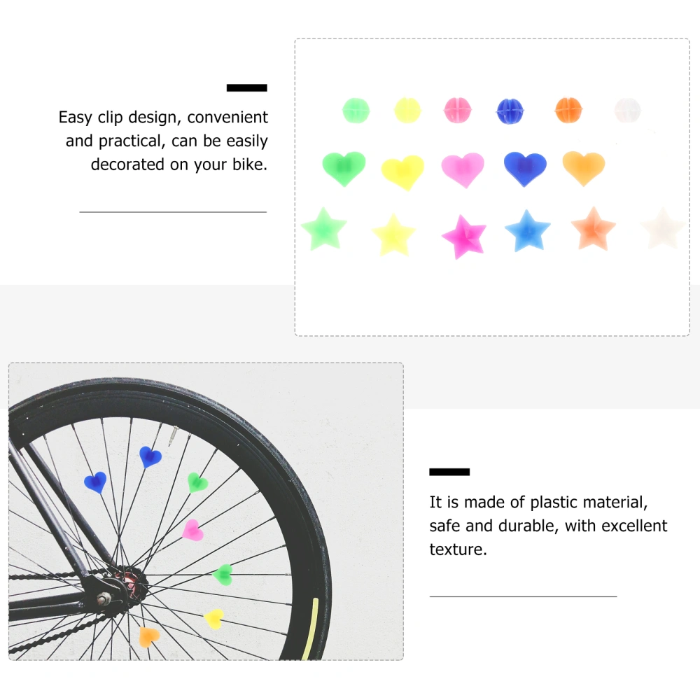 108pcs Bike Wheel Spoke Beads Bike Plastic Clip Spoke Beads Decorations