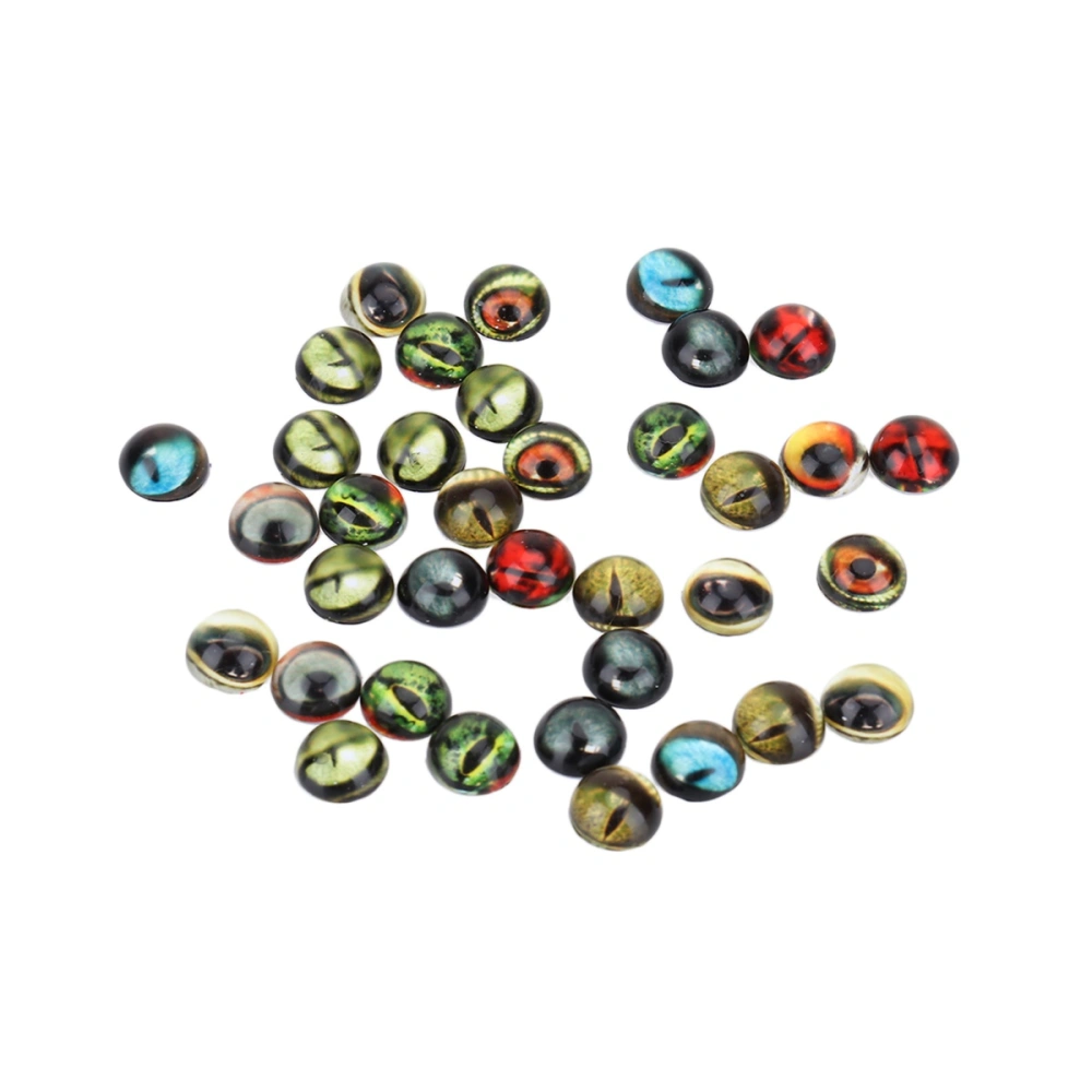 50pcs Round 12MM Glass Animal Eye Stone Diy Jewelry Accessories - 1 Random Color