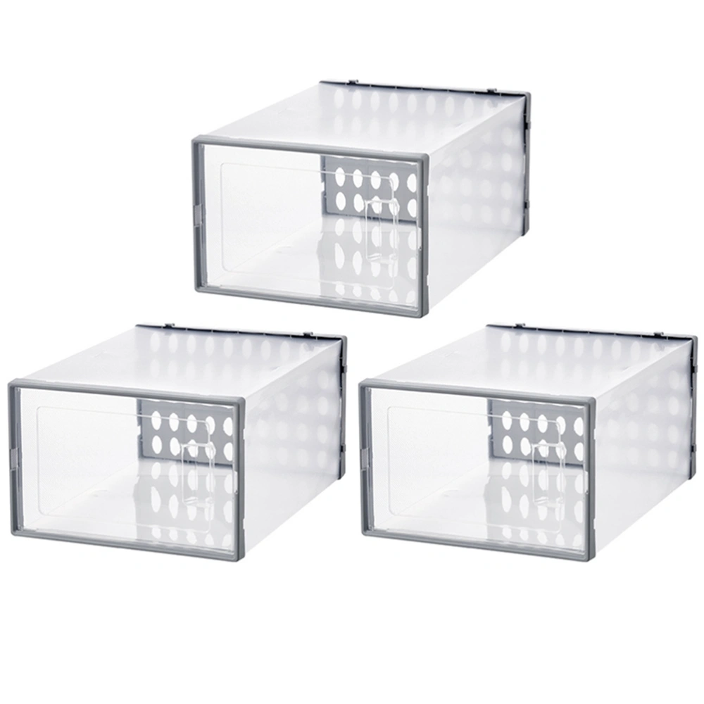 3Pcs Transparent High-top Basketball Shoes Boxes Sturdy Shoes Display Boxes