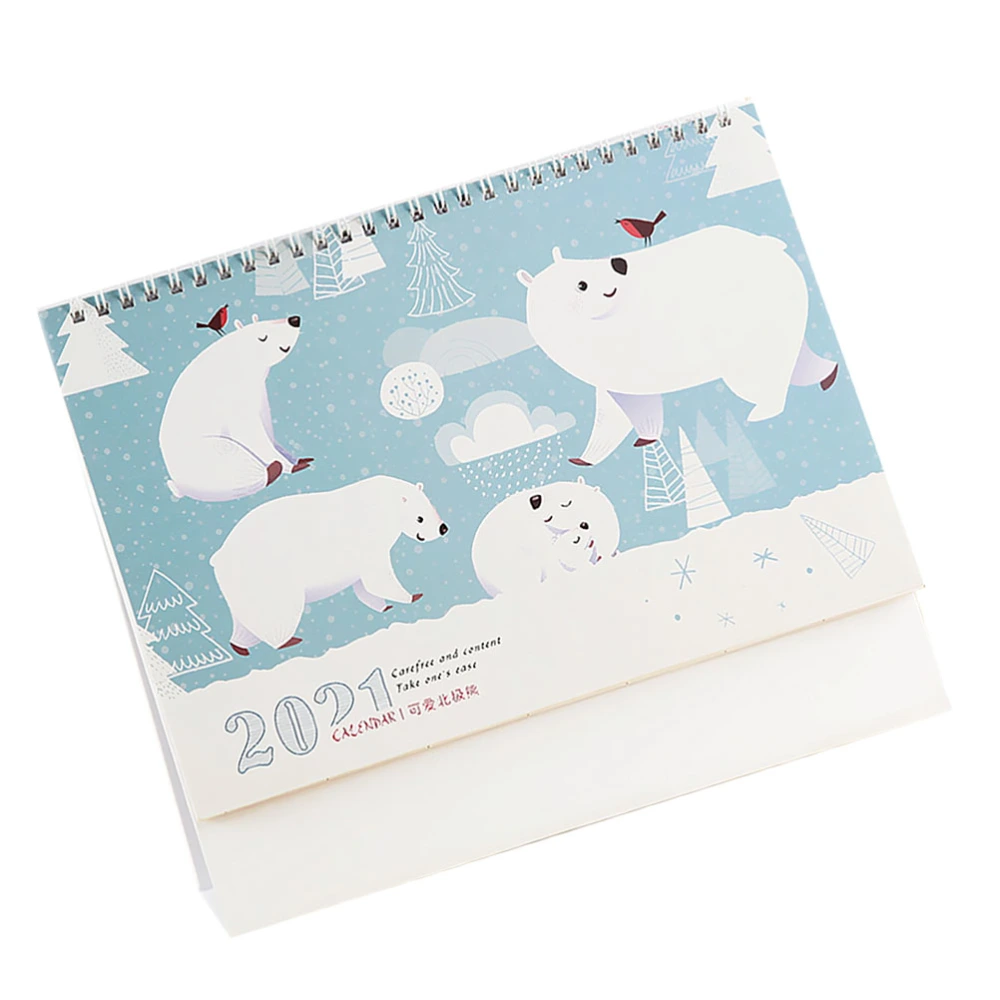 1pc Table Calendar 2021 Calendar Creative Daily Schedule Planner Office Supplies