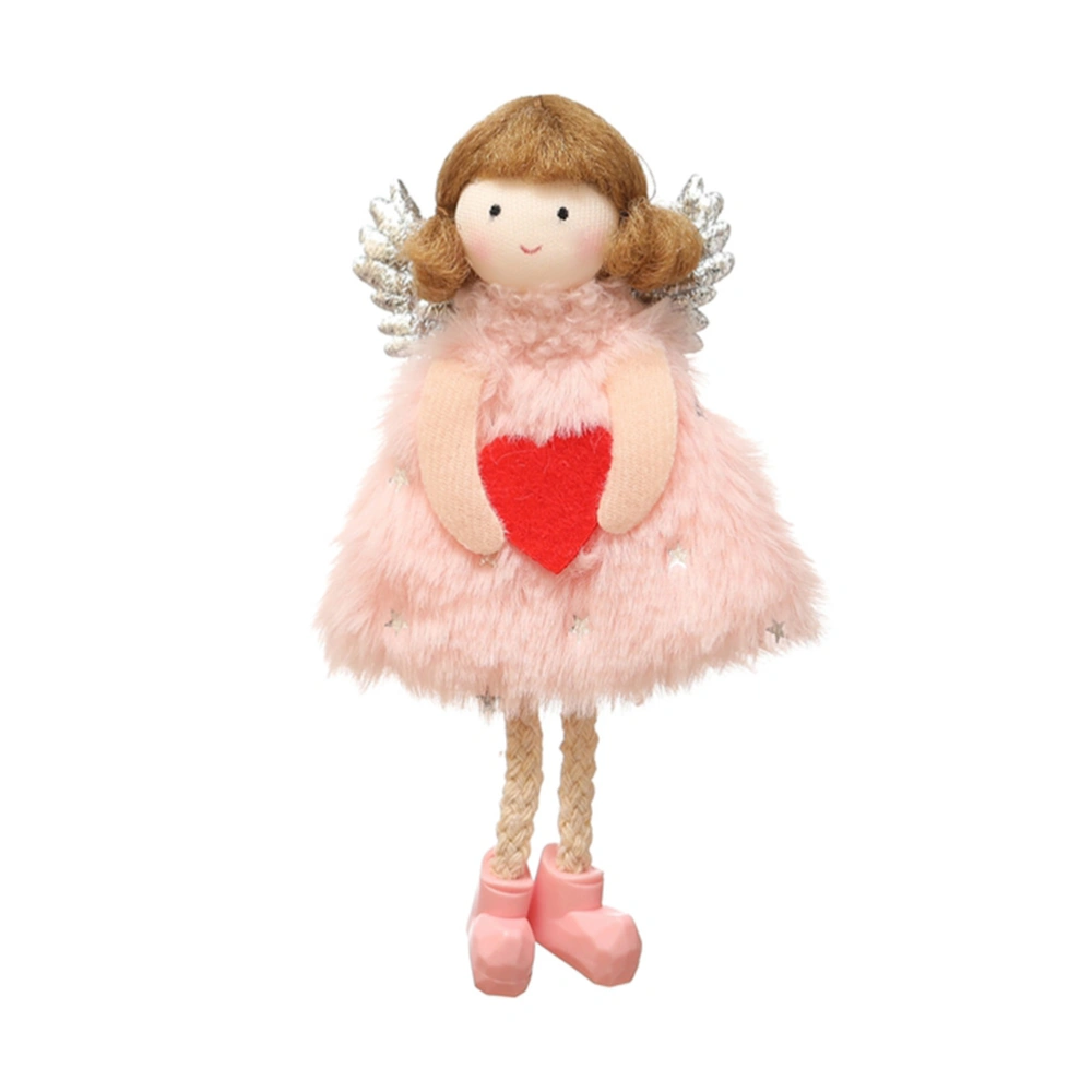 1Pc Creative Plush Heart-shaped Pattern Angel Doll Pendant Hanging Decor