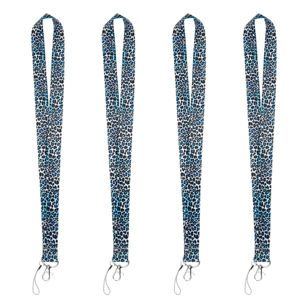 4Pcs Chic Leopard Hanging Lanyards ID Cards Hanging Ropes Phone Camera Neck Ropes