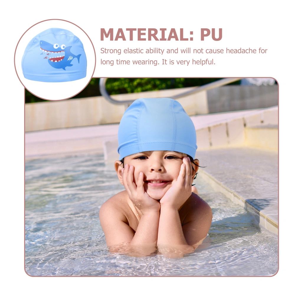 Kids Swim Caps PU Swimming Hat Cartoon Animals Swim Hat Elastic Kids Swimming Hat