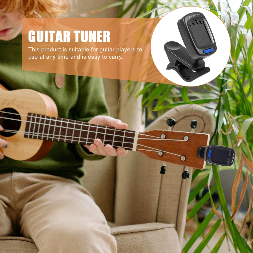 1Pc Guitar Tuner Exquisite Ukulele Tuning Device Durable Instrument Tuner (Black)