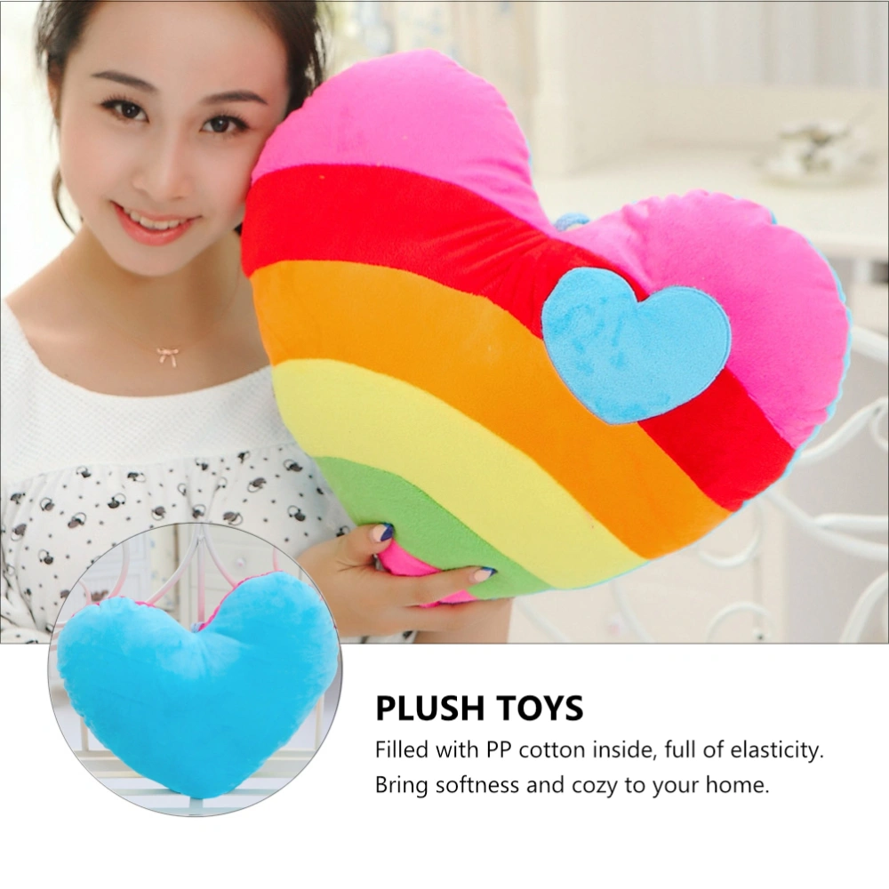 2pcs Lovely Heart Shape Plush and PP Cotton Throw Pillows Cushions (Colorful)