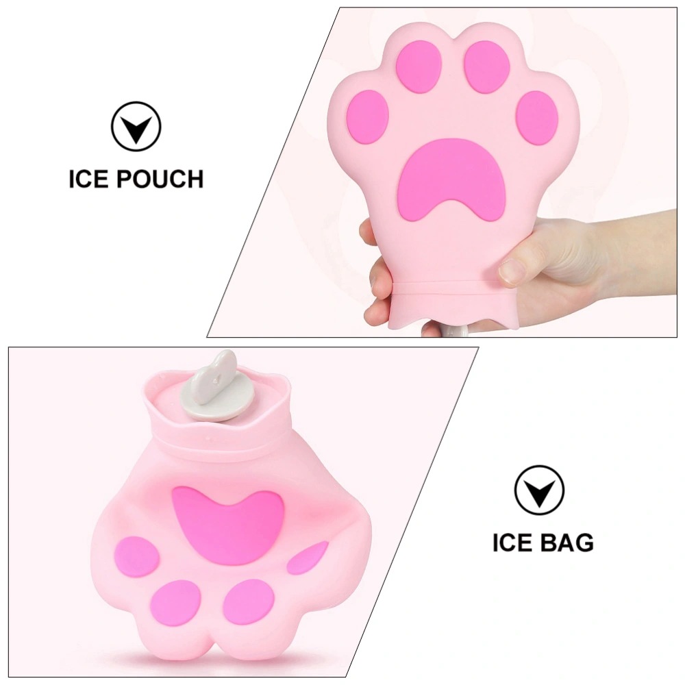 1pc Cat-paw Shaped Summer Creative Cooling Bag Cooling Ice Pouch (Pink)