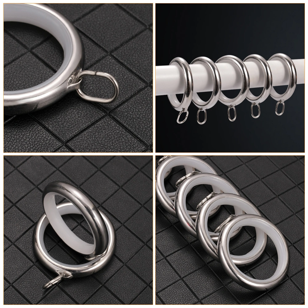 25Pcs Curtain Rings Hook Rings Curtain Buckles Curtain Accessories (Silver)