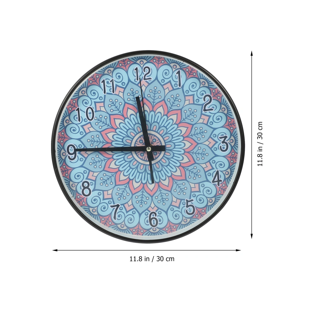 Creative Simple Wall-mounted Wall Clock Mandala Pattern Hanging Mute Clock