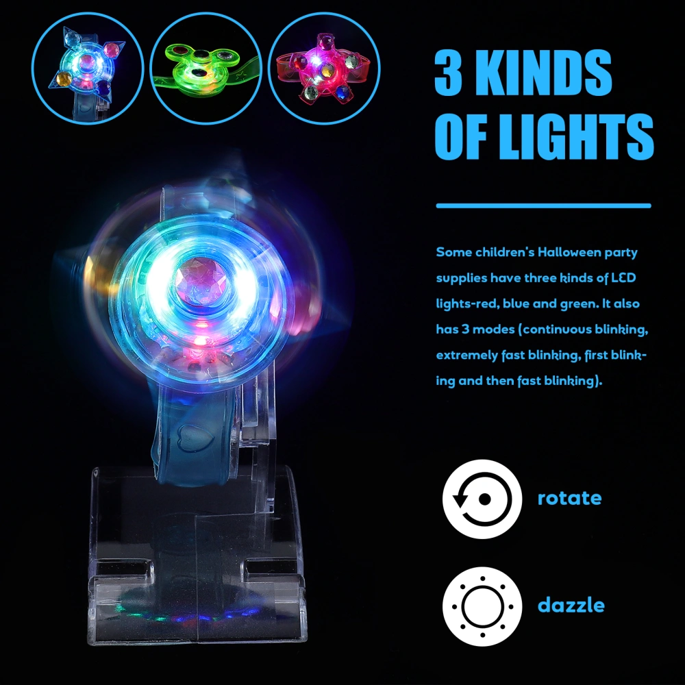 12Pcs Creative Rotation Gyro Bracelet Glowing Watch Party Supplies for Children