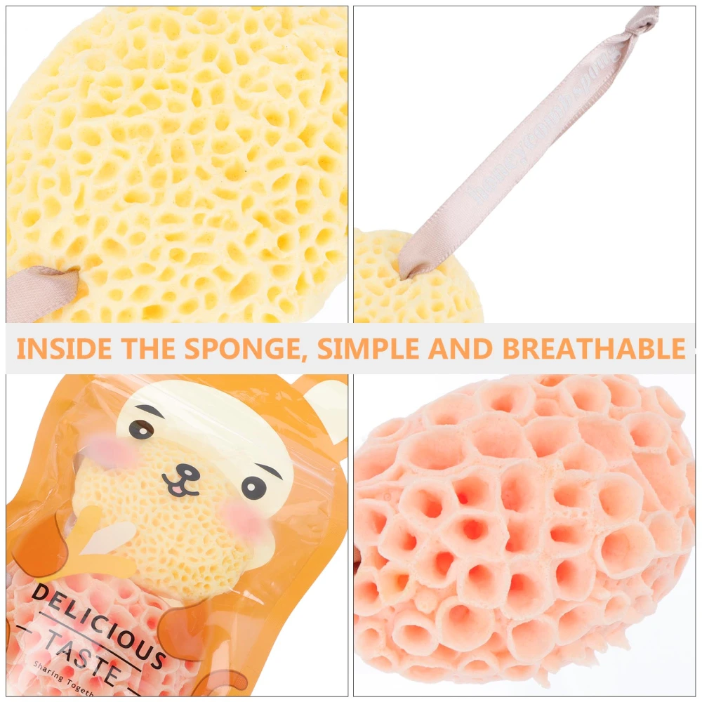 2Pcs Greek Sponge Bath Ball Seaweed Sponge Honeycomb Bath Sponge Bath Ball