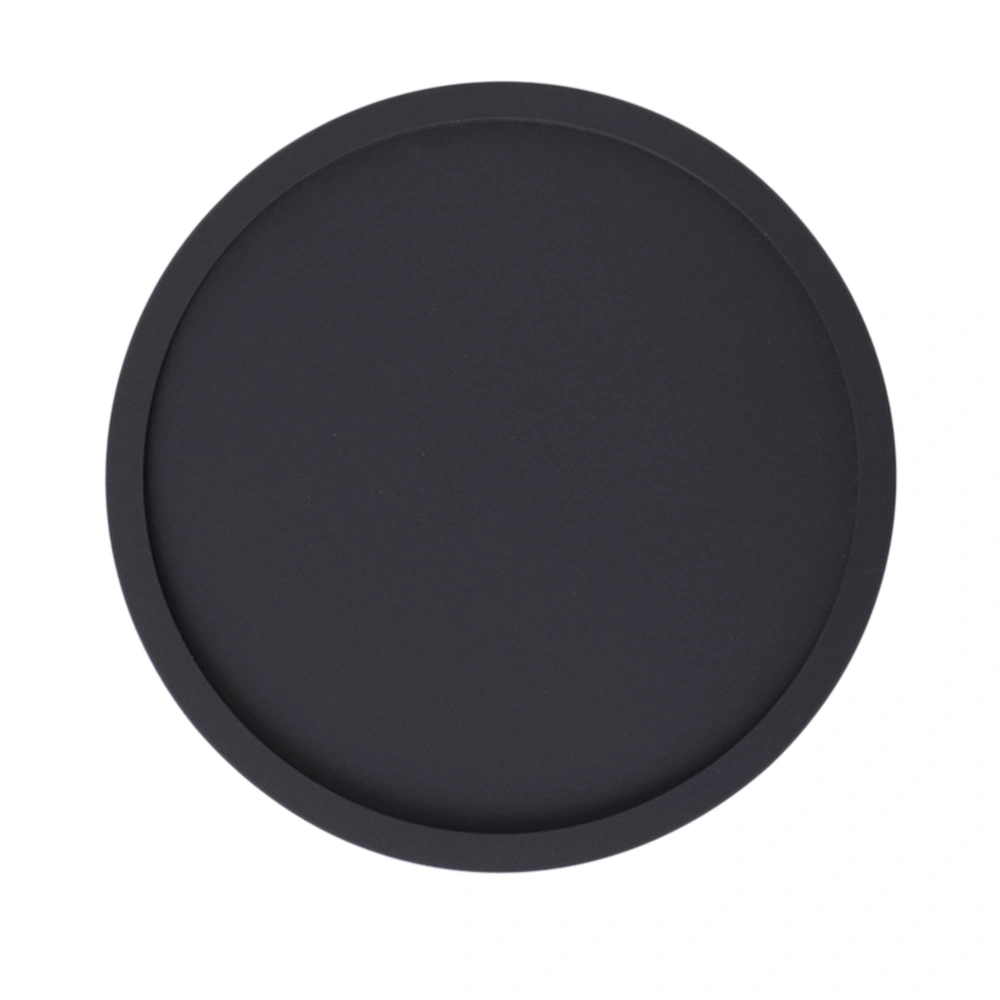 Round Cup Mat Waterproof Safe Silicone Insulation Mug Coaster Thick Cup Bowl Placemat Pad Holder Tools(Black)